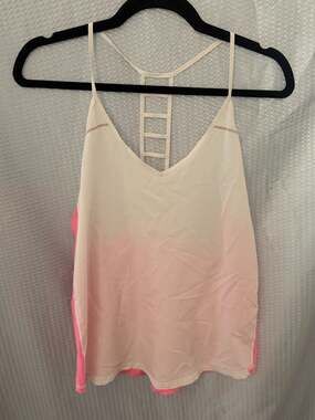 Lululemon Breezy Singlet White Grapefruit Ladder Back Reflective Tank Top